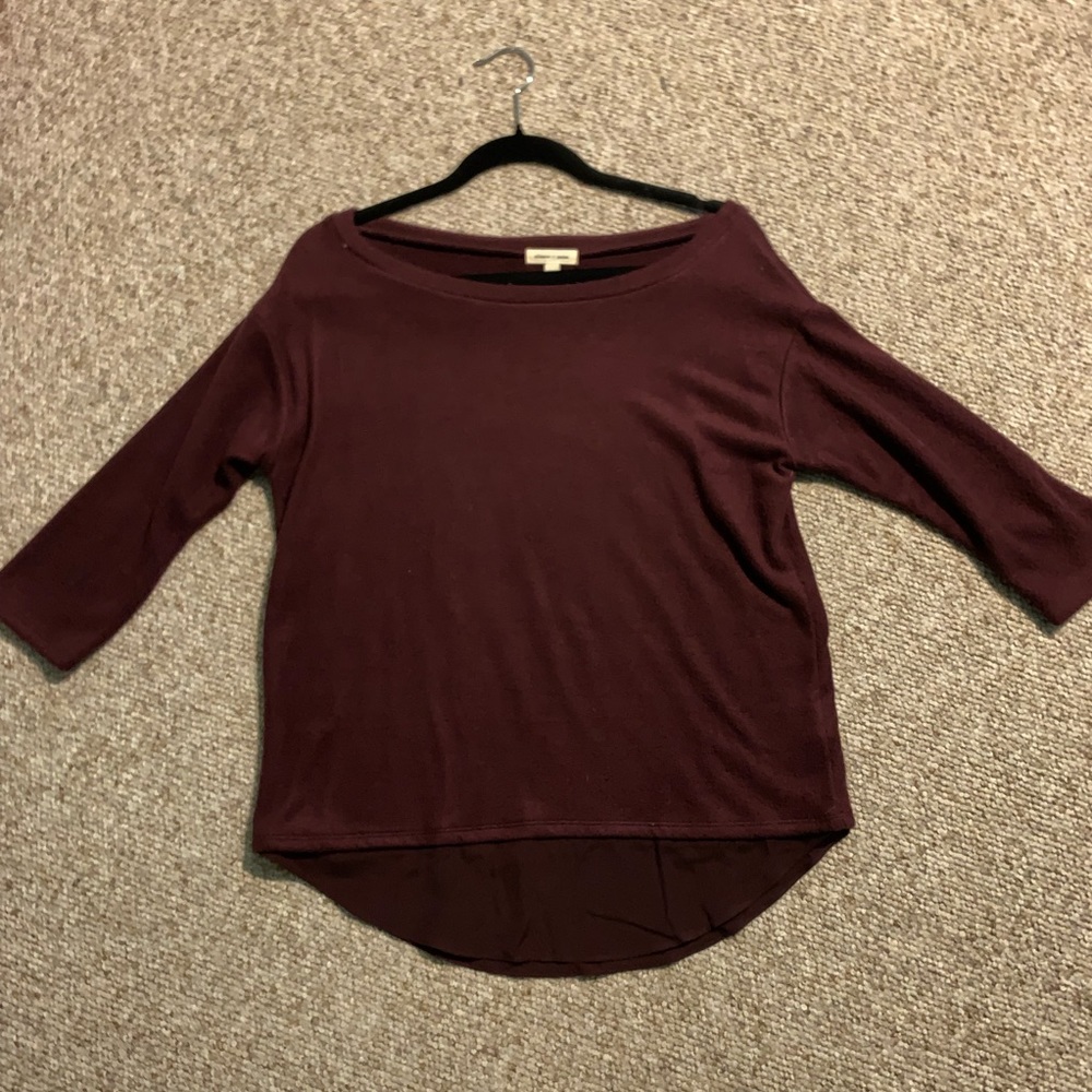 Silence + Noise boatneck maroon sweater from UO